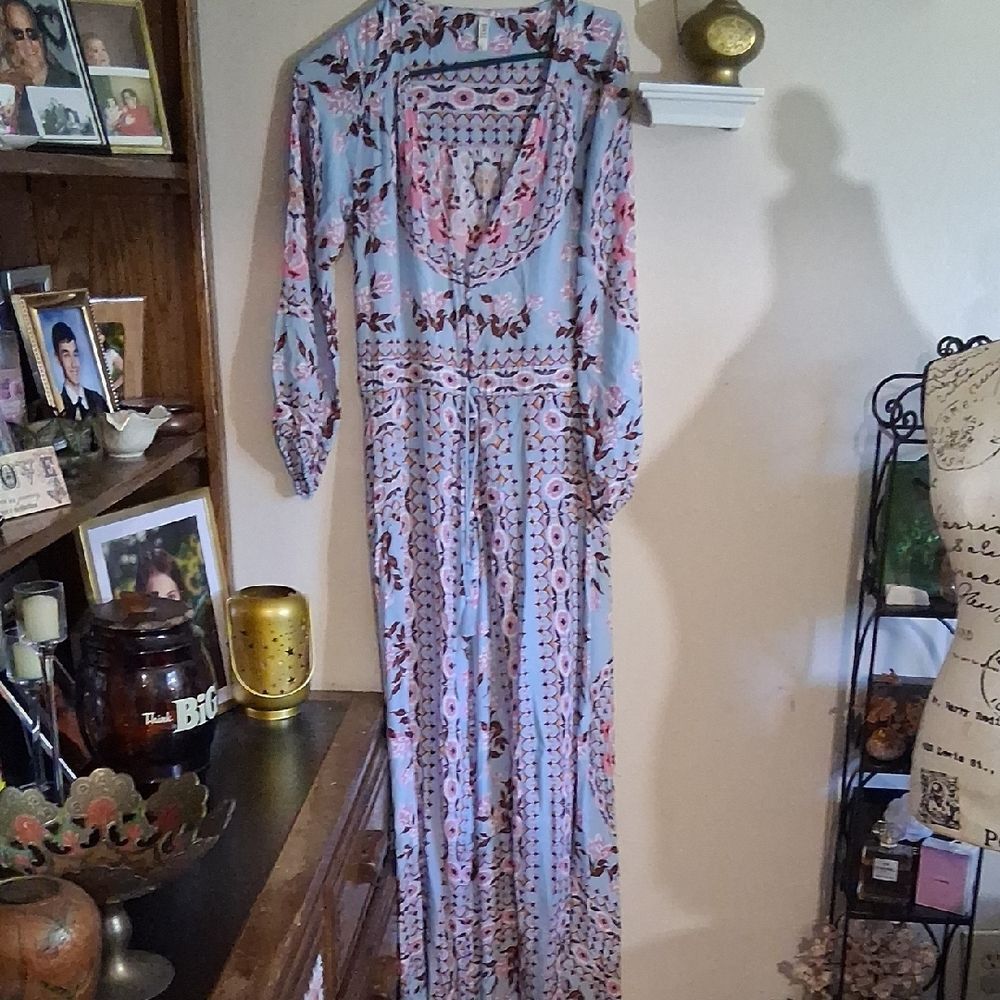 SPELL Pandora Mandala Print Bohemian Long Sleeve Maxi -Gown Small - Picture 2 of 9